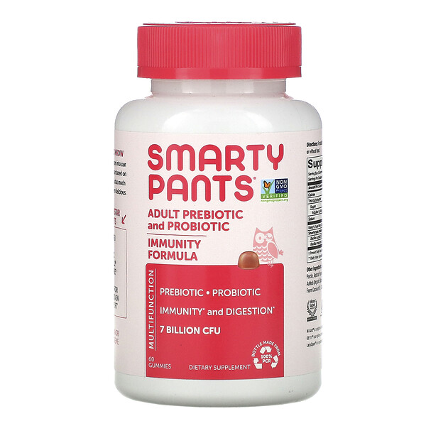 SmartyPants Adult Prebiotic and Probiotic Strawberry Creme 7 Billion CFU 60 Gummies