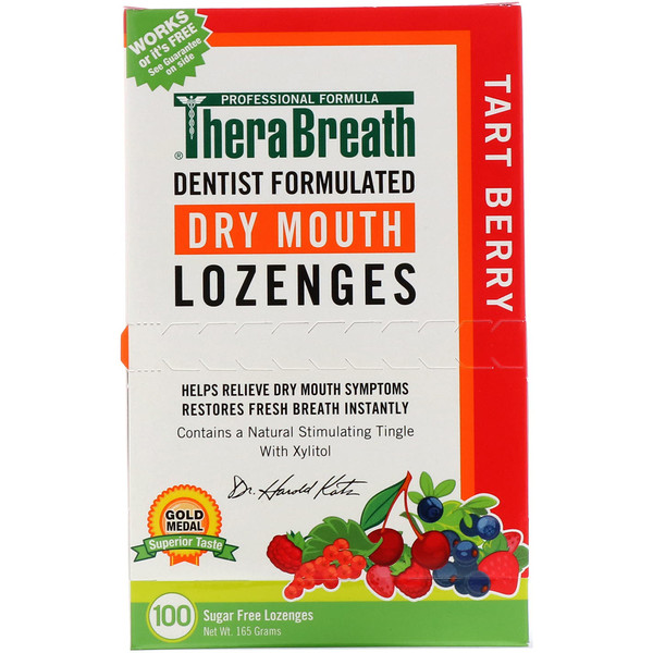 TheraBreath Леденцы против сухости во рту без сахара кислые ягоды 100 леденцов