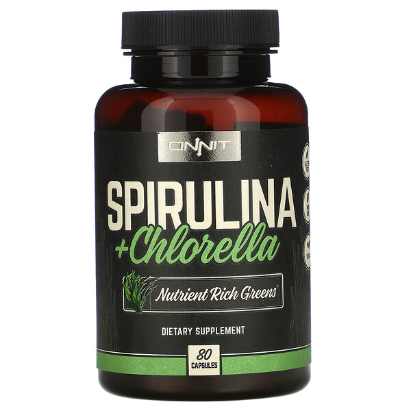 Onnit Spirulina + Chlorella 80 Capsules
