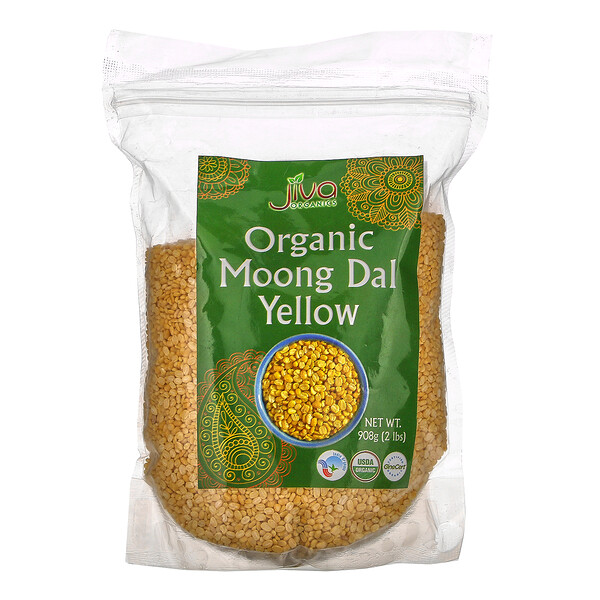 Jiva Organics Organic Moong Dal Yellow 2 lbs (908 g)