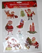 Лист с силиконовыми наклейками 3D 29х25см Дедушки морозы