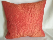Декоративная «диванная» подушка 45х45 Цвет: «яркая морковь», ручная работа