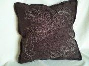 Декоративная «диванная» подушка 45х45 Цвет: «темный шоколад», ручная работа