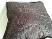 Декоративная «диванная» подушка 45х45 Цвет: «темный шоколад», ручная работа