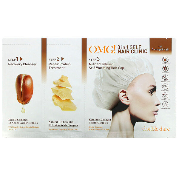 Double Dare OMG! 3 in 1 Self Hair Clinic For Damaged Hair 3 Step Kit