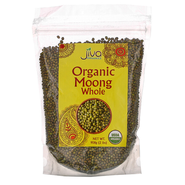 Jiva Organics Organic Moong Whole 2 lbs (908 g)