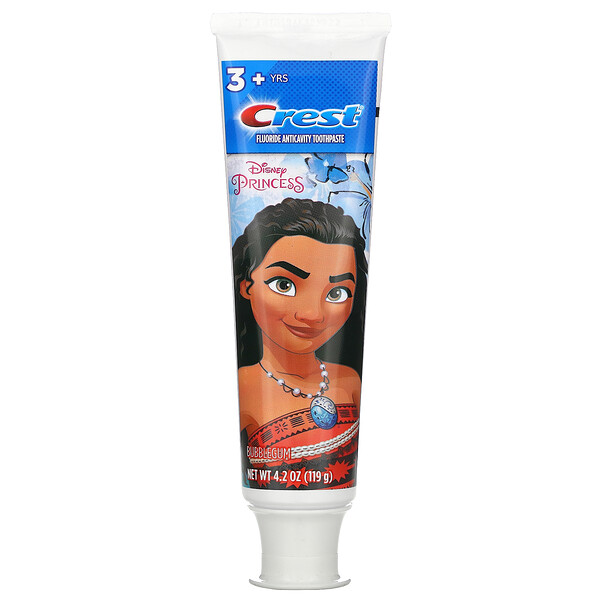 Crest Fluoride Anticavity Toothpaste Disney Princess Moana Bubble Gum 4.2 oz (119 g)