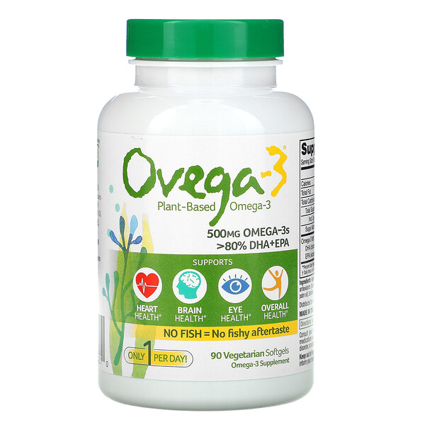 Ovega-3 Plant-Based Omega-3 90 Vegetarian Softgels