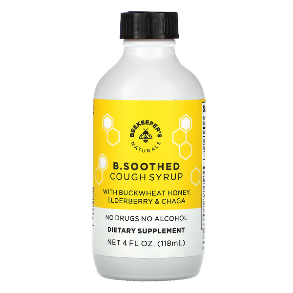Beekeeper&#x27;s Naturals B. Soothed Cough Syrup 4 fl oz (118 ml)
