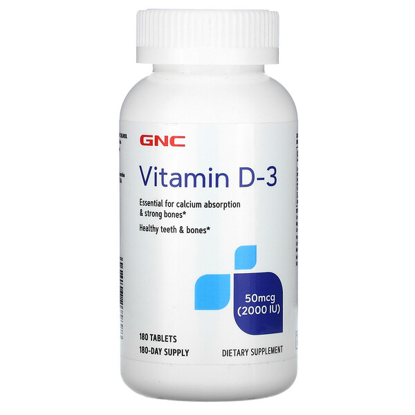 GNC Vitamin D-3 50 mcg (2 000 IU) 180 Tablets