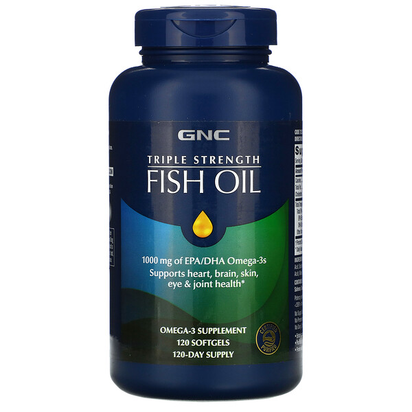 GNC Triple Strength Fish Oil 1000 mg 120 Softgels