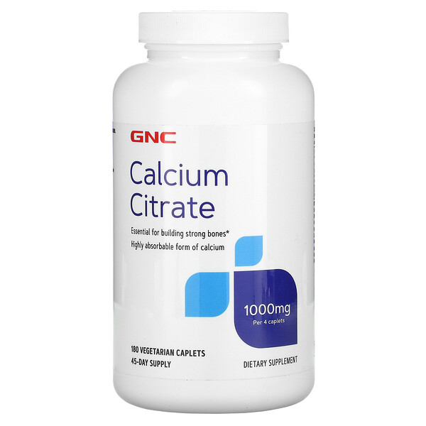 GNC Calcium Citrate 180 Vegetarian Caplets
