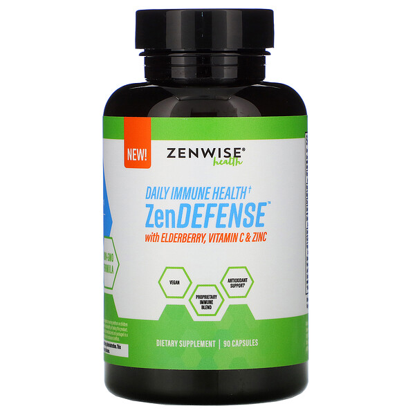 Zenwise Health ZenDEFENSE with Elderberry Vitamin C & Zinc 90 Capsules