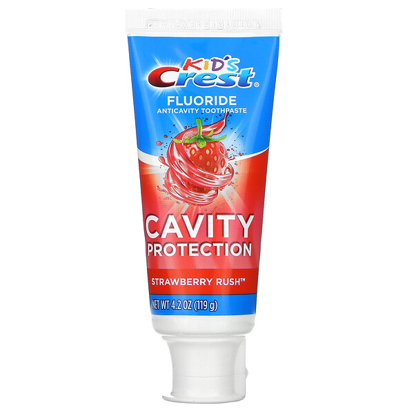 Crest Kids Fluoride Anticavity Toothpaste For Ages 2+ Strawberry Rush 4.2 oz (119 g)