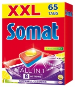 Somat All in 1 Таблетки для посудомоечной машины Лимон и лайм 65 шт