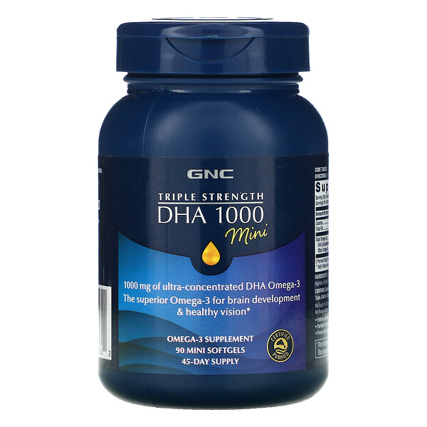 GNC Triple Strength DHA 1000 Mini 1 000 mg 90 Mini Softgels