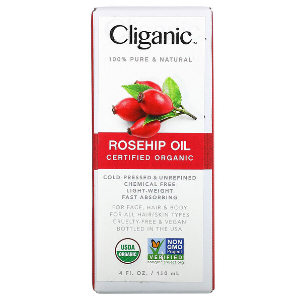 Cliganic Organic Rosehip Oil 4 fl oz (120 ml)