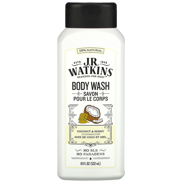 J R Watkins Body Wash Coconut & Honey 18 fl oz (532 ml)