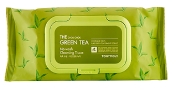 Tony Moly Салфетки для снятия макияжа с экстрактом зеленого чая The Chok Chok Green Tea No-Wash Cleansing Tissue 100 шт