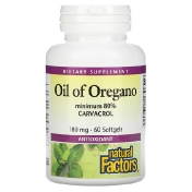 Natural Factors Oil Of Oregano 180 mg 60 Softgels