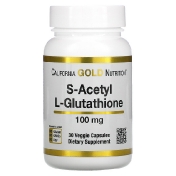 California Gold Nutrition S-Acetyl L-Glutathione 100 mg 30 Veggie Capsules