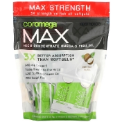 Coromega Max High Concentrate Omega-3 Fish Oil Coconut Bliss 90 Squeeze Shots 2.5 g Each
