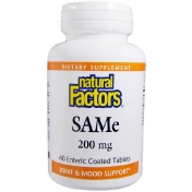 Natural Factors SAM-e (S-Adenosyl-L-Methionine) ISO-актив 200 мг 60 таблеток в кишечнорастворимой оболочке