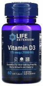 LifeExtension Vitamin D3, 175 мкг (7000 Iu), 60 капсул