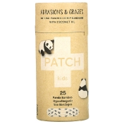 Patch Kids Natural Bamboo Strip Bandages with Coconut Oil Abrasions & Grazes Panda 25 Eco Bandages