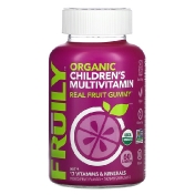 Fruily Organic Children&#x27;s Multivitamin with 17 Vitamins and Minerals Mixed Fruit 60 Gummies