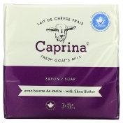 Caprina Fresh Goat&#x27;s Milk Soap Bar Shea Butter 3 Bars 3.2 oz (90 g)