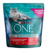 Purina One Сухой корм для стерилизованных кошек и кастрированных котов с лососем и пшеницей 1,5 кг