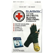 Doctor Arthritis Cotton Open-Finger Arthritis Gloves & Handbook Medium Grey 1 Pair