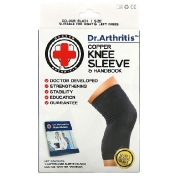 Doctor Arthritis Copper Knee Sleeve & Handbook Large Black 1 Sleeve