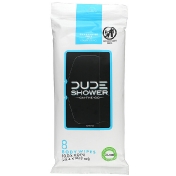 Dude Products Shower Wipes On-The-Go Fragrance Free 8 Body Wipes