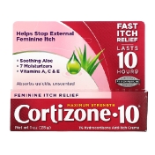 Cortizone 10 1% Hydrocortisone Anti-Itch Creme Feminine Itch Relief Maximum Strength 1 oz (28 g)