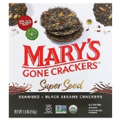 Mary&#x27;s Gone Crackers Super Seed зерновые крекеры водоросли и черный кунжут 155 г (5 5 унции)