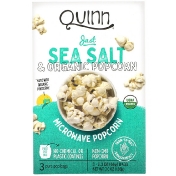 Quinn Popcorn Попкорн для приготовления в микроволновой печи с морской солью 3 пакета 66 г (2 3 унции) каждый
