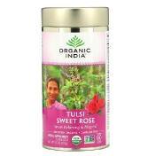 Organic India тулси и сладкая роза без кофеина 100 г (3 5 унции)