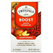 Twinings Boost адаптогены травяной чай со вкусом манго и чили без кофеина 18 чайных пакетиков 27 г (0 95 унции)