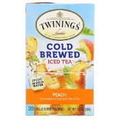 Twinings холодный чай со льдом несладкий черный чай со вкусом персика 20 чайных пакетиков на одну порцию 40 г (1 41 унции)