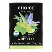 Choice Organic Teas Herbal Tea мята и шалфей без кофеина 16 чайных пакетиков 29 г (1 02 унции)