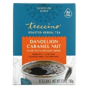 Teeccino Жареный травяной чай одуванчик и карамель без кофеина 10 чайных пакетиков 60 г (2 12 унции)