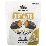 Little Secrets Mini Crispy Wafers миндальное масло в темном шоколаде с морской солью 10 мини-упаковок в индивидуальной упаковке 100 г (3 5 унции)
