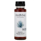 Madhava Natural Sweeteners Органический янтарный сироп из сырой голубой агавы 11 75 унций (333 г)