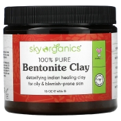 Sky Organics 100% чистая бентонитовая глина 454 г (16 унций)