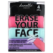 Erase Your Face Многоразовые салфетки для снятия макияжа разные цвета 4 салфетки