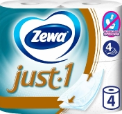 Zewa Туалетная бумага Зева Just 1, 4 слоя 4 шт