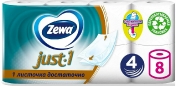 Zewa Туалетная бумага Зева Just 1, 4 слоя 8 шт